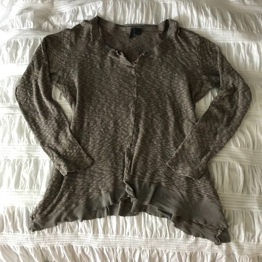 Left of Center Notched V-Neck Slub Tee